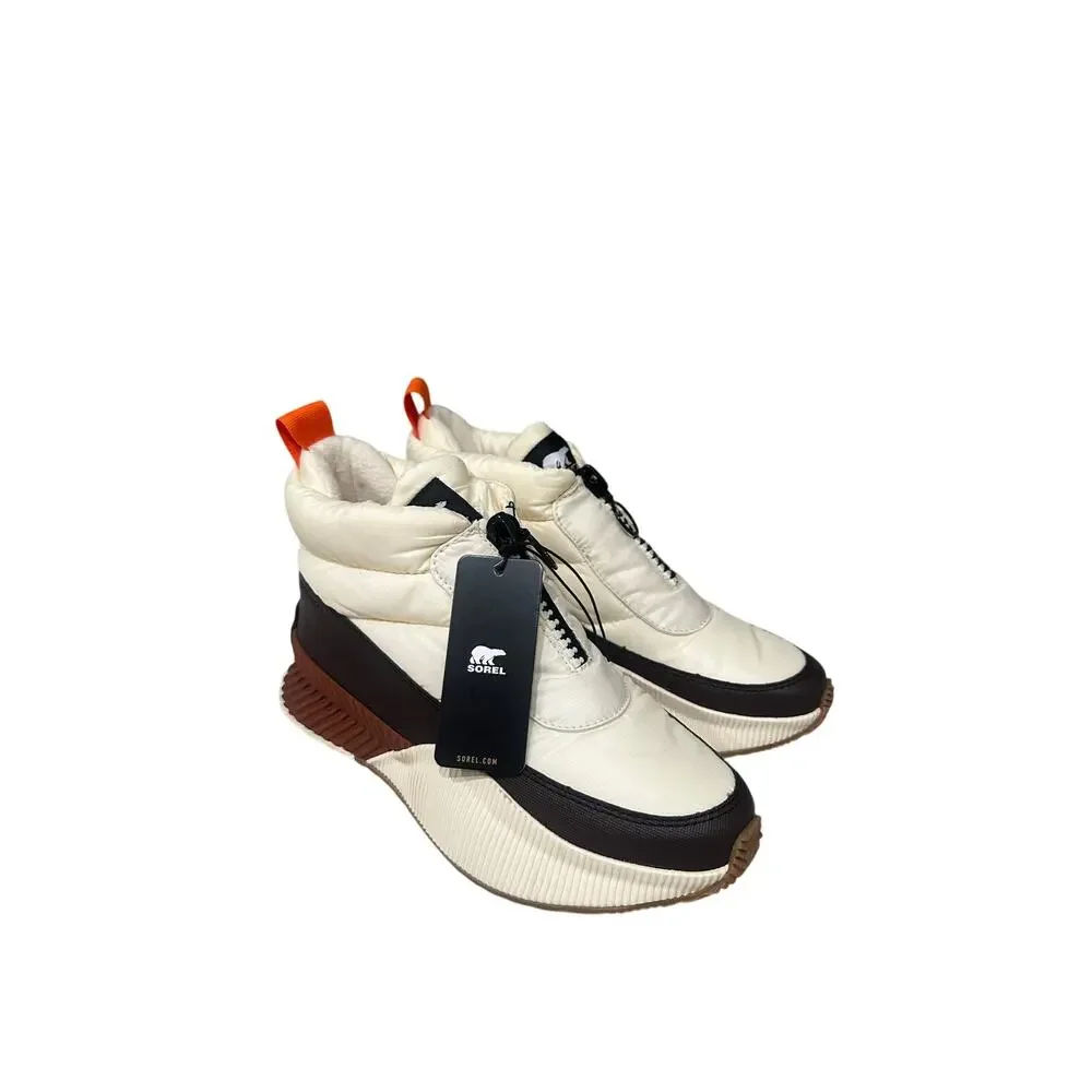 Sorel NWT Out N About III Puffy Zip Boots Sz 7.5 White Black Womens No Box - Picture 2 of 8